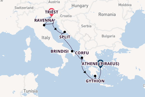Middellandse Zee vanaf Triëst, Italië met de Allura