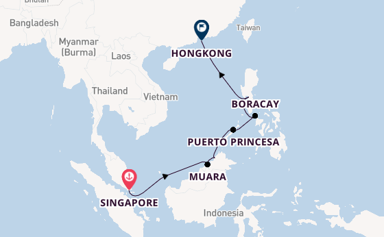 Zuidoost-Azië vanaf Singapore, Singapore met de Riviera
