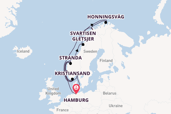 Noorwegen vanaf Hamburg, Duitsland met de MS EUROPA 2