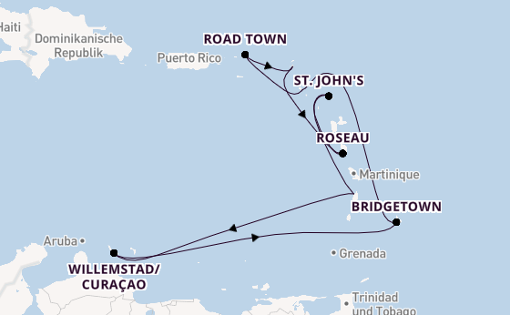 Südliche Karibik ab Basseterre, St. Kitts auf der Arvia