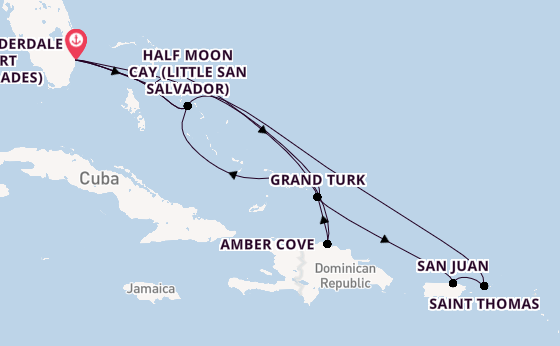 Caribbean from Fort Lauderdale (Port Everglades), Florida with the Nieuw Statendam