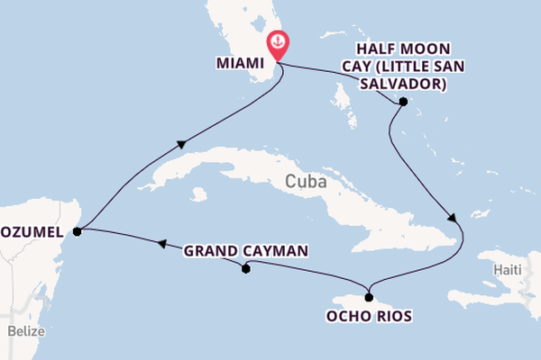 Luxury Bahamas, Jamaica & Mexico with Miami Beach Stay