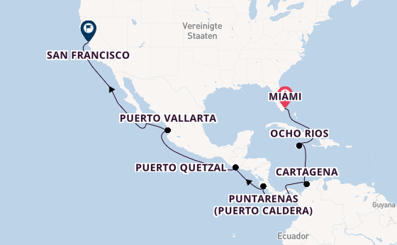 Mexikanische Riviera ab Miami auf der Seven Seas Splendor