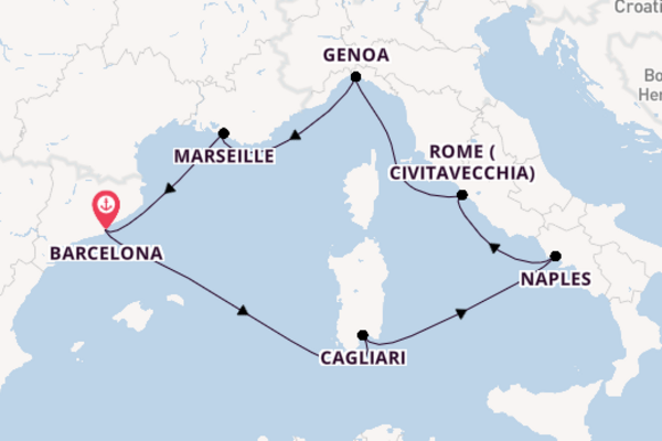 Western Mediterranean From Barcelona with the Costa Smeralda