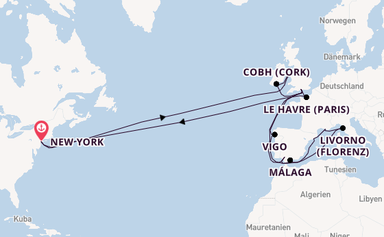 Transatlantik ab New York auf der Queen Mary 2