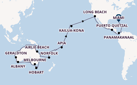 Transpacifisch vanaf Sydney, Australië met de Seabourn Quest