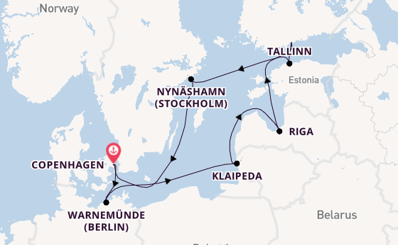 Baltic Sea from Copenhagen, Denmark with the Norwegian Jewel