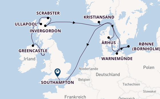 Britische Inseln ab Belfast, Nordirland auf der Vista
