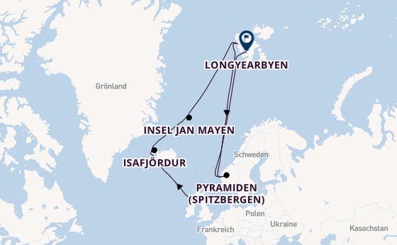 Arktis ab Glasgow, Schottland, Großbritannien auf der MS Spitsbergen
