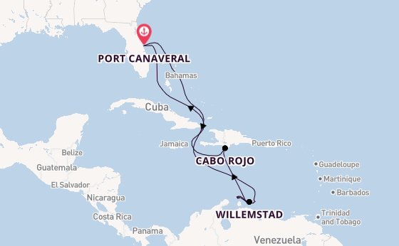 Caribbean vanaf Port Canaveral, Verenigde Staten met de Adventure of the Seas