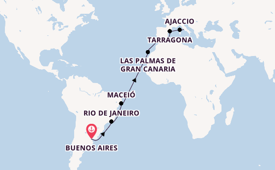 Transatlantic from Buenos Aires, Argentina with the MSC Splendida