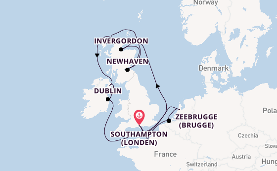 Britse Eilanden vanaf Southampton (Londen), Engeland met de Norwegian Sky