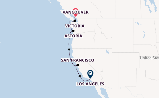 USA West Coast from Vancouver, Canada with the Norwegian Encore