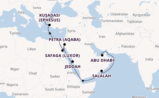 Middle East from Dubai, United Arab Emirates with the Vista