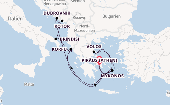 Östliches Mittelmeer ab Piräus (Athen), Griechenland auf der EXPLORA II