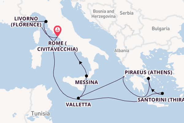 Mediterranean from Rome (Civitavecchia), Italy with the Norwegian Epic