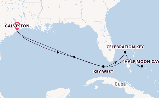 Caribbean vanaf Galveston, Verenigde Staten met de Carnival Dream