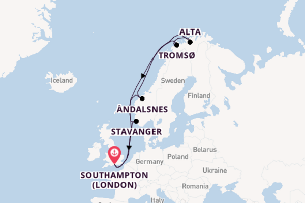 Norway From Southampton with the Aurora