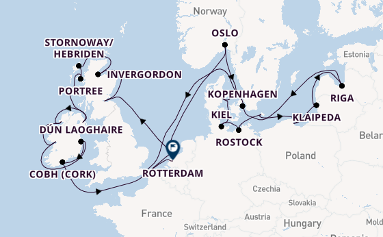 Britse Eilanden vanaf Amsterdam, Nederland met de Nieuw Statendam