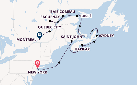 East Coast USA from New York with the Seven Seas Splendor