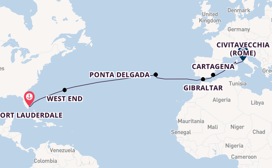 trans-Atlantisch vanaf Fort Lauderdale, Verenigde Staten met de Enchanted Princess