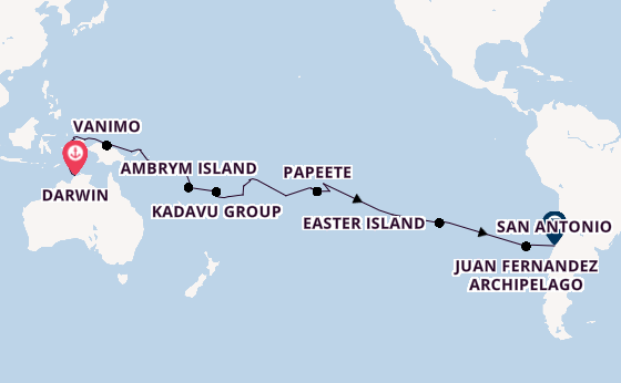 Transpacific from Darwin, Australia with the Seabourn Pursuit