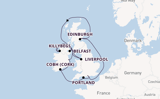 British Isles from Southampton, England with the Norwegian Star