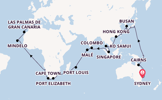 Southeast Asia from Sydney, Australia with the Costa Deliziosa