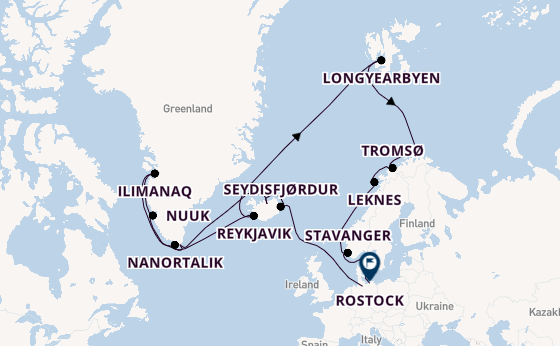 Arctica vanaf Hamburg, Duitsland met AIDAsol