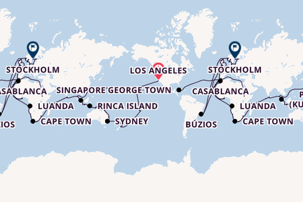 Round-the-World Trip from Los Angeles, California, USA with the Viking Sky