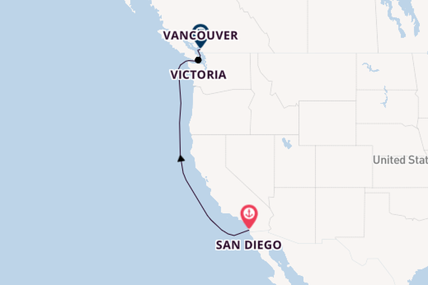 USA West Coast from San Diego, California, USA with the Nieuw Amsterdam