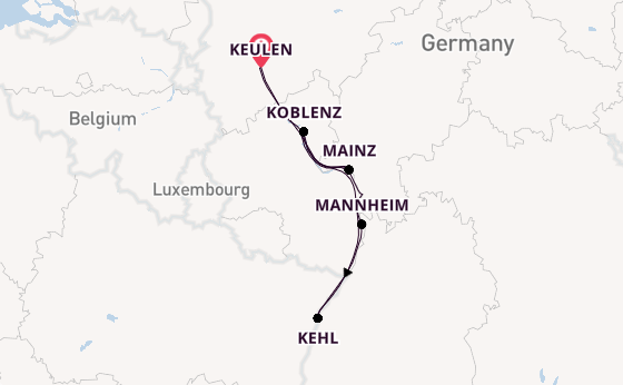Rijn vanaf Keulen, Duitsland met de Alisa