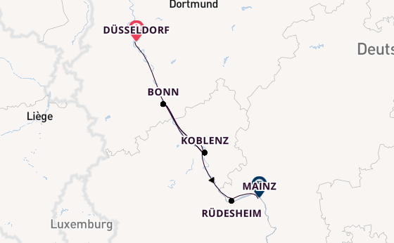 Rhein ab Düsseldorf, Deutschland auf der VIVA ONE