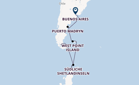 Südamerika ab Punta Arenas, Chile auf der MS Fram