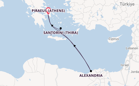Eastern Mediterranean from Piraeus (Athens), Greece with the Nieuw Statendam