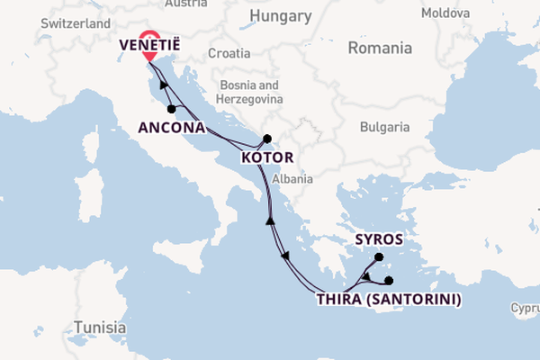 Middellandse Zee vanaf Venetië, Italië met de MSC Lirica