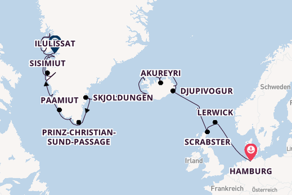 Arktis ab Hamburg, Deutschland auf der MS Hamburg