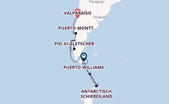 Zuid-Amerika vanaf Valparaíso, Chili met de Silver Cloud