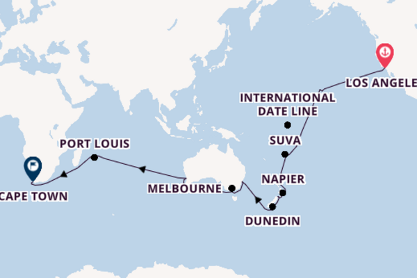 World Cruise from Los Angeles, California with the Island Princess