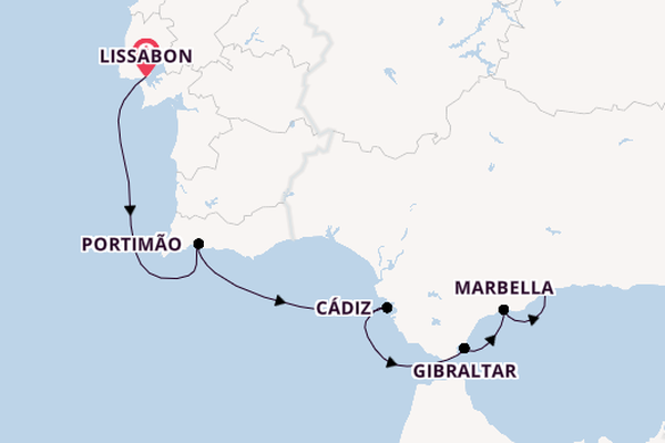 Westelijke Middellandse Zee vanaf Lissabon, Portugal met de Royal Clipper