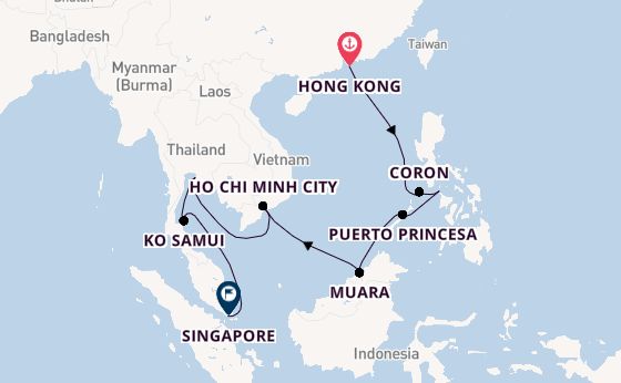 South East Asia from Hong Kong, China with the Norwegian Jade
