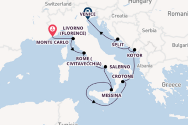 11 day voyage to Venice from Monte Carlo