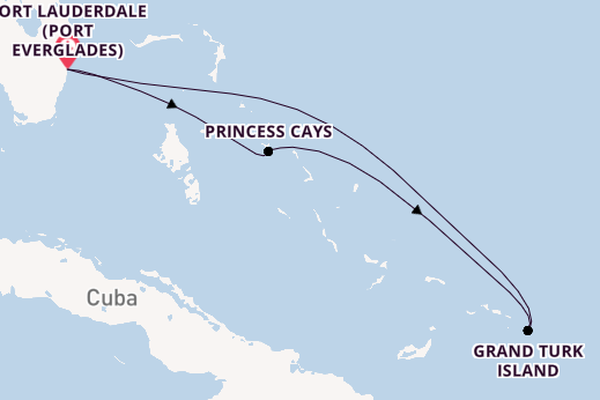 Caribbean from Fort Lauderdale (Port Everglades), Florida, USA with the Enchanted Princess