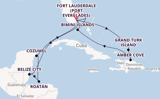 Caribbean from Fort Lauderdale (Port Everglades), Florida, USA with the Star Princess