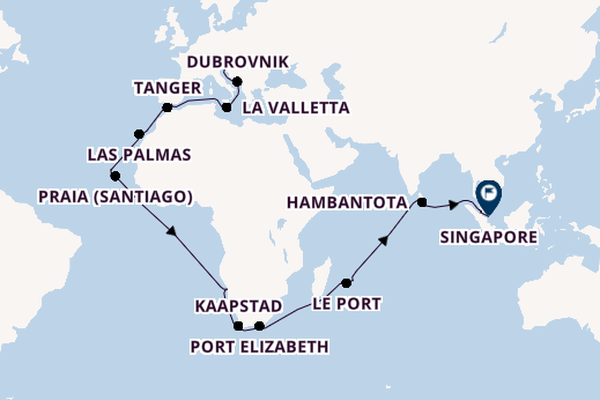 Middellandse Zee vanaf Triëst, Italië met de Mein Schiff 6