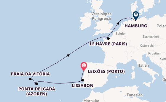 Portugal ab Leixões (Porto), Portugal auf der Mein Schiff 6