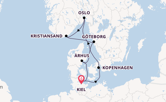 Noorwegen vanaf Kiel, Duitsland met AIDAprima