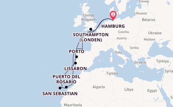 Canarische Eilanden vanaf Hamburg, Duitsland met AIDAmar