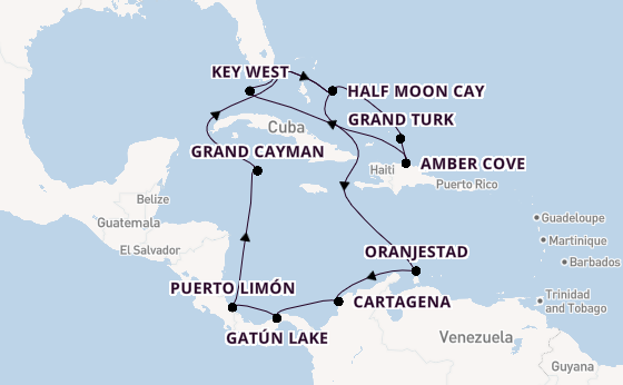 Caribbean vanaf Fort Lauderdale, Verenigde Staten met de Nieuw Amsterdam