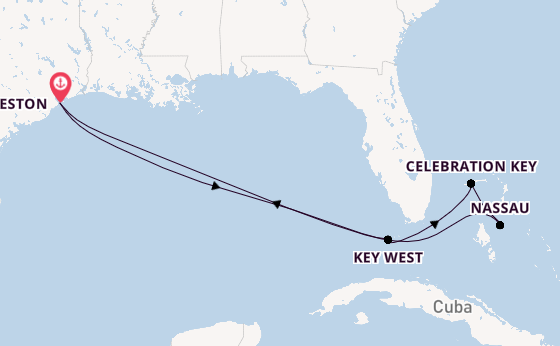 Caribbean vanaf Galveston, Verenigde Staten met de Carnival Breeze